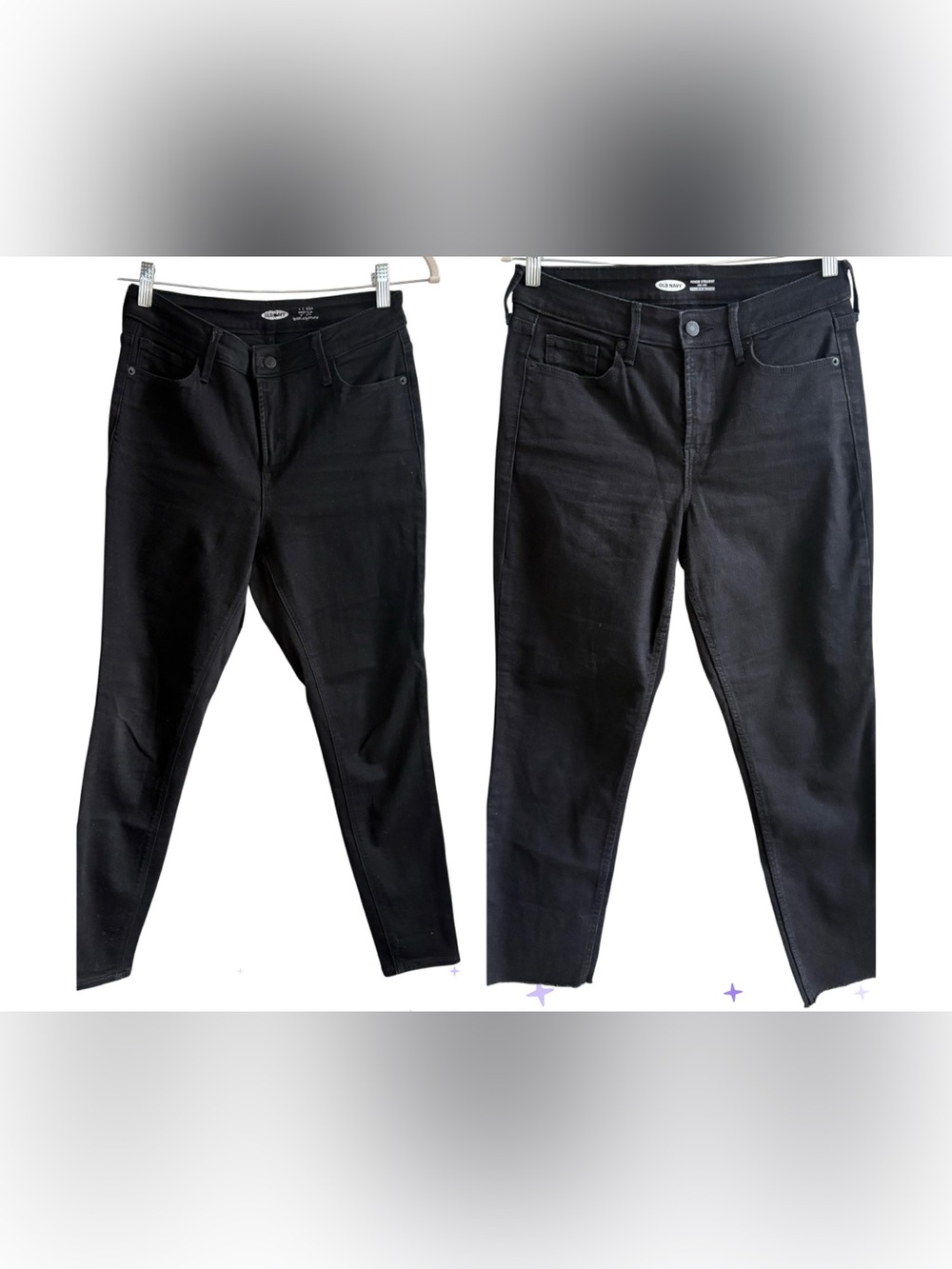 Old Navy - 2 Pair Women’s Jeans 1 Ankle/ 1 Straight - Size 6 - Black